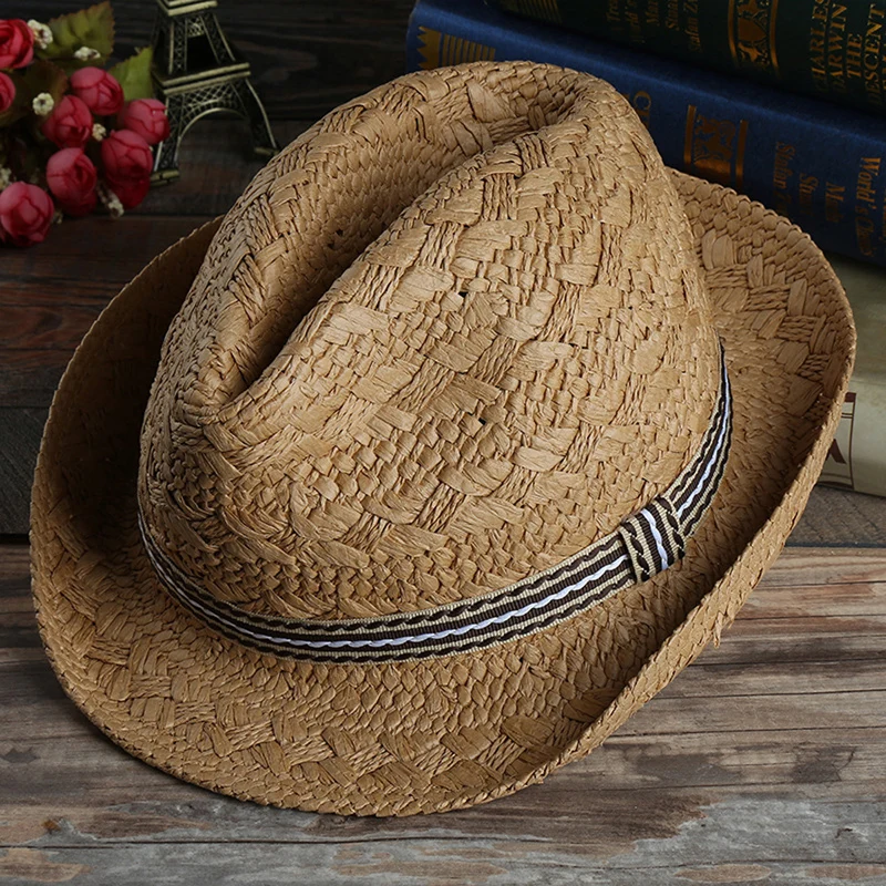 Летняя солнцезащитная шляпа для улицы, складная Мягкая соломенная шляпа ручной работы для взрослых и детей, пляжная шляпа для родителей и детей - 0