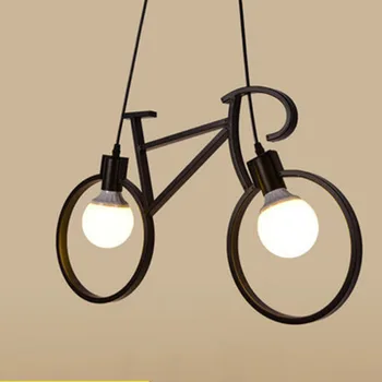 Креативный Ретро Подвесной светильник Железный Велосипед Подвесной светильник Гостиная Ресторан Бар Промышленная Кухня Подвесные светильники WJB42006