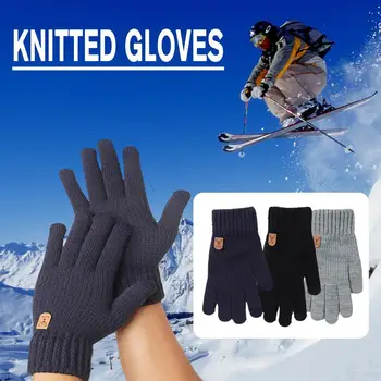 1 Пара зимних теплых варежек с полными пальцами, Модные Перчатки для мужчин На открытом воздухе, Лыжи, Велоспорт, Мотоцикл, Холодостойкие Перчатки для пальцев