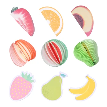 Новые милые фруктовые блокноты для заметок Kawaii Клубника, лимон, ананас, яблоко, банан, 3D блокноты для заметок, эстетичные школьные канцелярские принадлежности