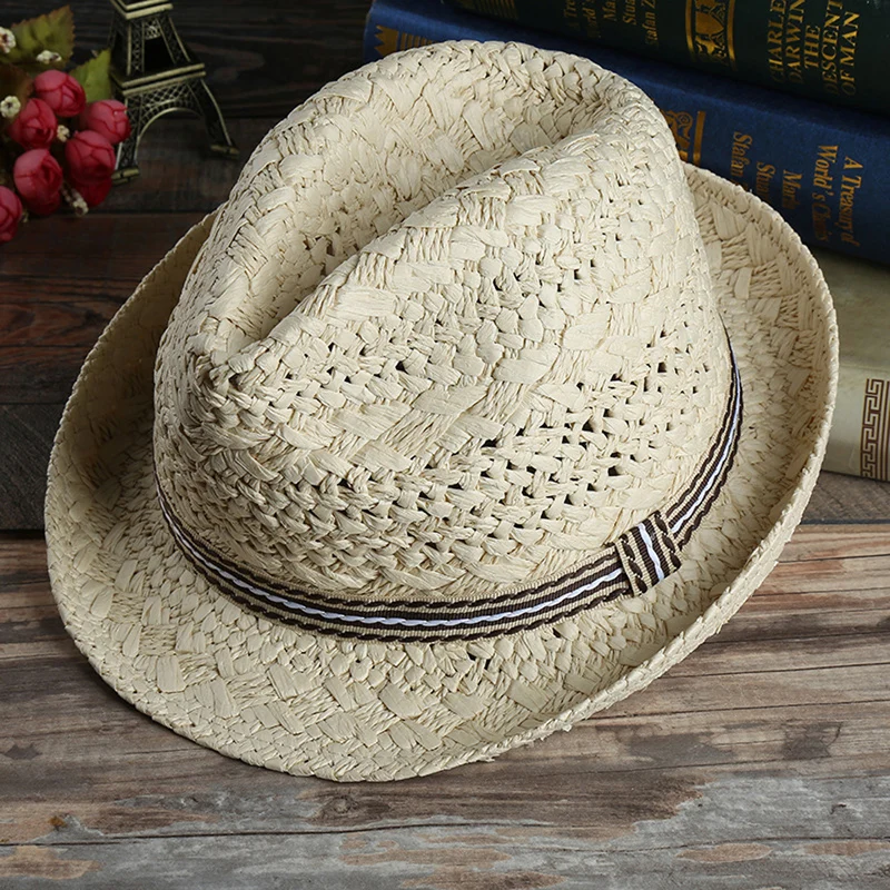 Летняя солнцезащитная шляпа для улицы, складная Мягкая соломенная шляпа ручной работы для взрослых и детей, пляжная шляпа для родителей и детей - 1
