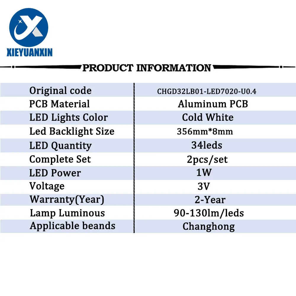 2шт 356 мм светодиодная панель подсветки для Changhong 32 дюйма CHGD32LB01-LED7020-U0.4 LED32B1300 3D32B3000 LED32B3060 LED32E20 LED32B1000C - 1