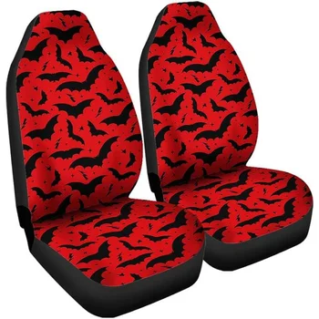 Красно-черный чехол для автокресла Bats для женщин, декоративное защитное одеяло для автокресла, чехлы для передних сидений автомобиля, универсальные для четырех сезонов.