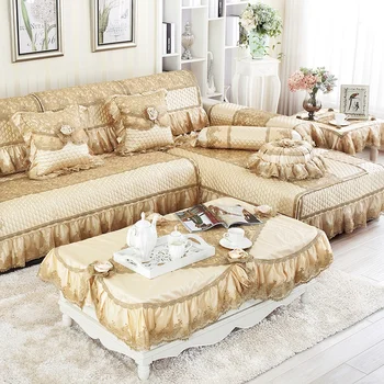 Золотой Роскошный Чехол для дивана из искусственного шелка, Наволочка, Высококачественный Жаккардовый Кружевной Чехол, Полотенце для дивана, Комплекты для диванов