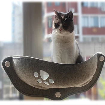 Гамак на окне для кошки с прочными присосками Подвесная кровать для котенка для домашних животных Теплая клетка для хорька Солнечные кровати