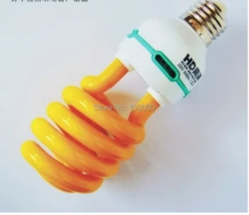 2024 Энергосберегающая лампа 220v E27 мощностью 13 Вт, Желтая трубка, Репеллент, Защита окружающей среды, Трехцветная энергосберегающая лампа, Инфракрасный видеосигнал