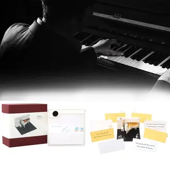 Стереофонический блокнот White Piano 3D Бумажная модель, тщательно выполненная Подарочная коробка, наборы Рождественских подарков на День рождения для взрослых G0K2