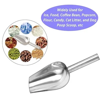 Совок для кормления домашних собак Из нержавеющей стали для мерного стакана Для еды Кухонная Кошка Стальные Собаки Многофункциональная лопатка для льда