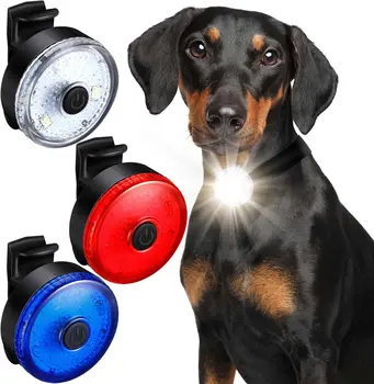 Собачьи фонари для ночных прогулок с клипсой на USB перезаряжаемом светодиодном ошейнике для собак, 3 режима освещения, свет для выгула собак, Водонепроницаемая подсветка