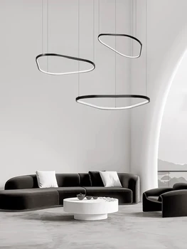 Скандинавская кольцевая светодиодная люстра неправильной геометрии, освещение гостиной, столовой, подвесной светильник, Минималистичная спальня, Подвесные светильники