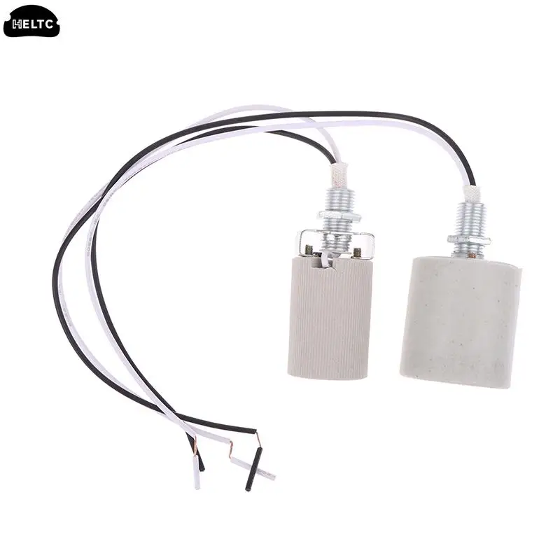 1 шт. Белый светодиодный светильник Керамический Винтовой Термостойкий Адаптер Для домашнего использования Круглая Розетка для цоколя лампы E14 Держатель лампы E27 с кабелем - 5