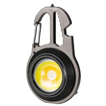 Брелки-фонарики, перезаряжаемый магнитный брелок для ключей, 7 режимов освещения, Мини-светодиодный фонарик для зажима и открывалки для бутылок
