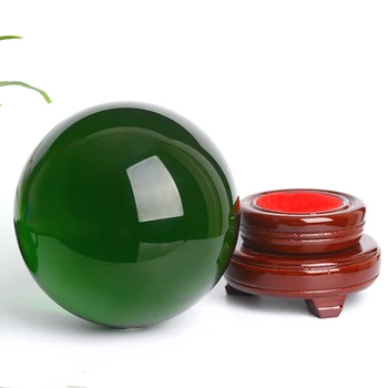Хрустальный шар зеленого цвета 30 мм-100 мм, Азиатская Редкая сфера из обсидиана, Хрустальный шар, декор из целебного камня Фэн-шуй